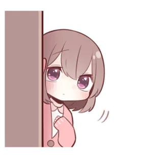 😏 anime, girl, cute, peeking, shy, cartoon telegram sticker