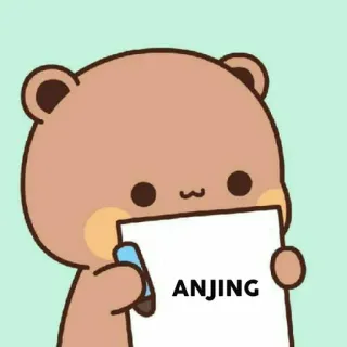 🐻 ANJING bear, insult, indonesian, cartoon, animal telegram sticker