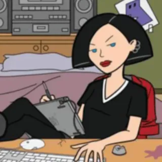 🧿 Daria Morgendorffer Daria Kartun, Animasi, Daria, Daria Morgendorffer, MTV, 90-an, Remaja, Sarkastik telegram sticker