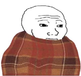 🥶 Wojak, มีม, เศร้า, ผ้าห่ม telegram sticker