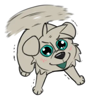 🤩 dog, puppy, cartoon, cute, furry, excited, playful whatsapp sticker