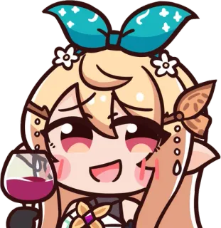 🍷 Anime, Fofo, Garota, Desenho animado, Vinho, Bebendo telegram sticker