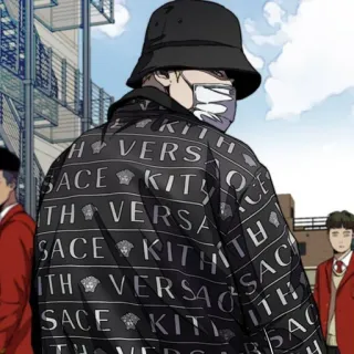 🇨🇰 VERSACE KITH moda, streetwear, anime, chaqueta, lujo whatsapp sticker