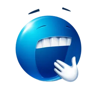 🥱 Emoji, Rindo, Azul, Rosto, Alegria, Sarcasmo whatsapp sticker