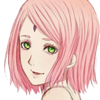 😀 Sakura Naruto anime, cartoon, character, girl, sakura haruno, naruto telegram sticker