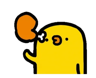 🍗 jaune, poulet, nourriture, dessin animé telegram sticker