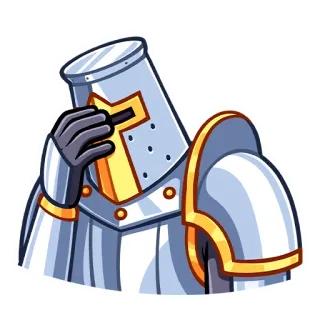 🤦‍♂ knight, armor, medieval, helmet, cartoon, fantasy telegram sticker