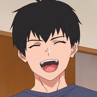 😂 Anime, Desenho animado, Feliz, Sorrindo, Personagem, Retrato, Animação telegram sticker