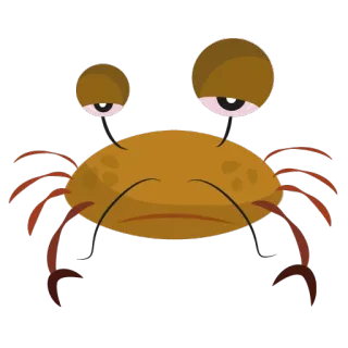 💤 краб, животное, мультфильм, море, ракообразное, милый, грустный telegram sticker