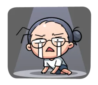 😭 哭, 伤心, 卡通, 角色, 情绪, 沮丧, 插图 telegram sticker