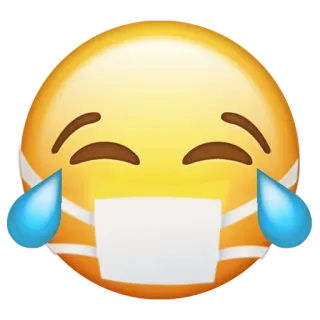 😂 Emoji, Wajah, Masker, Sedih, Pandemi, Virus Corona, Menangis whatsapp sticker