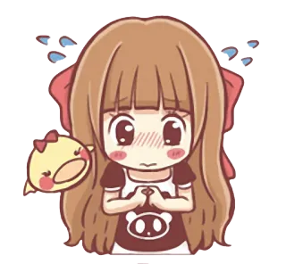 ☺️ Anime Mädchen, süß, kawaii, Cartoon, weinend, bittend, verlegen telegram sticker