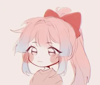 🌟 Anime, Kreskówka, Słodkie, Dziewczyna, Różowy, Chibi, Kawaii, Manga telegram sticker