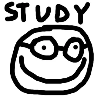 🤓 STUDY studieren, schule, brille, gesicht, smiley, schüler, lernen telegram sticker
