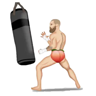 🍑 boxe, combat, arts martiaux, entraînement, exercice, pêche, drôle, sport telegram sticker