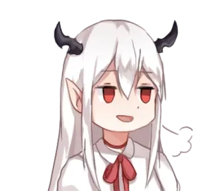 🙃 anime, demon, girl, cartoon, cute telegram sticker