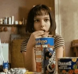 🎗 Mathilda Léon: The Professional filme, cinema, Natalie Portman, atriz, Mathilda, personagem whatsapp sticker