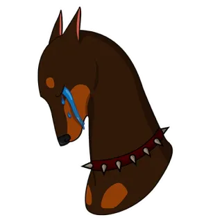 😫 pies, płaczący, smutny, doberman, zwierzę, zwierzę domowe telegram sticker