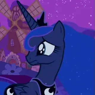 😟 Princess Luna My Little Pony Poni, MLP, Dibujos animados, Magia, Noche telegram sticker