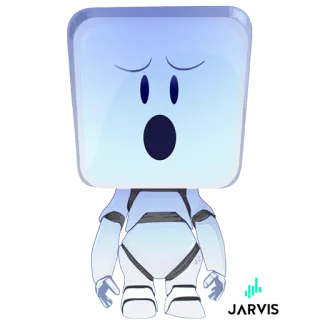 😨 Cartoon, Figur, Digitale Kunst, Quadratkopf, Weiß, Niedlich whatsapp sticker