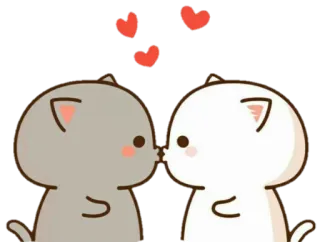 ❤️ gatos, besos, amor, cariño, lindo, dibujos animados whatsapp sticker