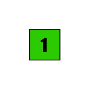 1️⃣ 1 number 1, green, square, one telegram sticker