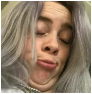 🤨 Billie Eilish 歌手, 比莉·艾利什, 流行歌手, 名人, 迷因 telegram sticker