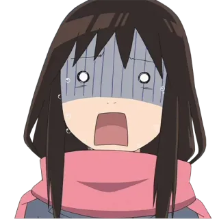 😰 аниме, мультфильм, испуганный, шокированный, плачущий whatsapp sticker