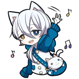 👋 anime, cat, cute, sticker, chibi, manga, kawaii telegram sticker