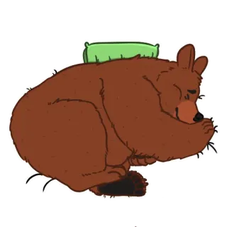 💤 หมี, นอนหลับ, สัตว์, การ์ตูน, น่ารัก, หมีสีน้ำตาล telegram sticker