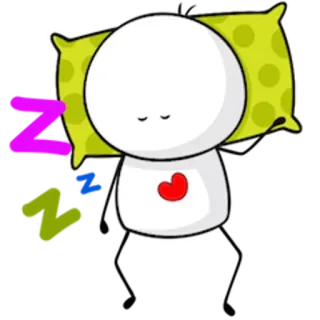 😴 slaap, slapen, zzzzz, kussen, schattig, cartoon telegram sticker