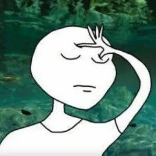 🙄 facepalm, annoyed, frustration, disappointment, sad, meme telegram sticker