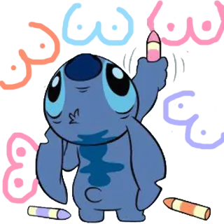 Stitch scrive cose telegram stickers