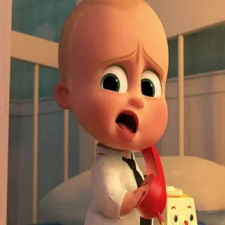 😥 Boss Baby The Boss Baby Dessin animé, Bébé, Affaires, Cravate, Inquiet, Mignon, Film telegram sticker
