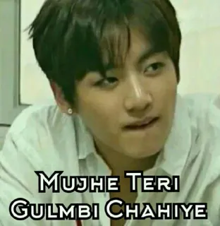 🤔 Mujhe Teri GULMBI Chahiye indyjski, mem, śmieszne, desi, tekst, humor telegram sticker