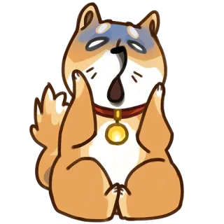 😱 cane, shiba inu, sorpreso, cartone animato, carino, scioccato telegram sticker