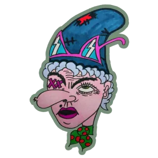 😒 witch, cartoon, old woman, character, whimsical, fantasy whatsapp sticker