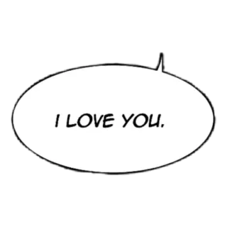 😘 I LOVE YOU. love, text, message, speech bubble, comic style telegram sticker