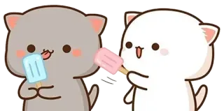 🍦 kucing, es krim, lucu, kawaii, stiker, binatang telegram sticker