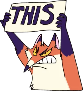 😤 THIS キツネ, 怒り, サイン, 抗議, 漫画, 動物 telegram sticker