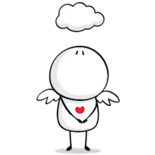 👼 engel, wolk, hart, cartoon, schattig telegram sticker