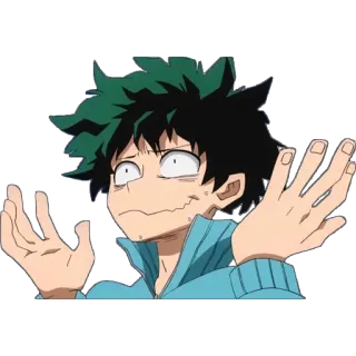 😐 Izuku Midoriya My Hero Academia Anime, My Hero Academia, Izuku Midoriya, Mangá, Personagem, Deku, Adesivo telegram sticker