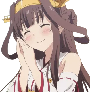 😊 Anime, Mädchen, lächelnd, süß, Cartoon, Illustration whatsapp sticker