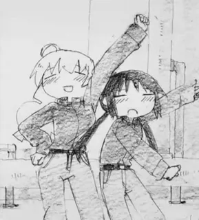 💃 Аниме, Манга, Эскиз, Девушки, Военные telegram sticker