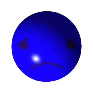 🤩 traurig, blau, emoji, gesicht, verärgert, stimmung telegram sticker
