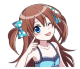 😝 Anime, Dziewczyna, Kreskówka, Słodki, Postać, Mrugnięcie telegram sticker