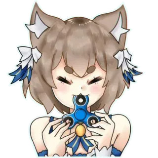 ☘️ Anime, Orecchie da gatto, Spinner, Kawaii, Carino telegram sticker