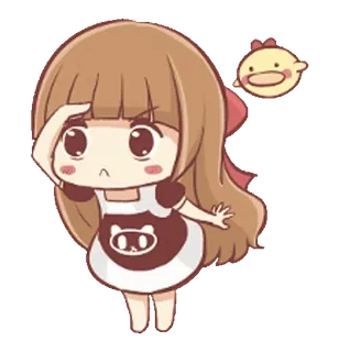 🤔 anime, manga, chibi, cute, cartoon, girl, illustration telegram sticker