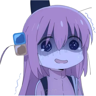 😰 Hitori Gotoh Bocchi the Rock! อนิเมะ, มังงะ, น่ารัก, ผู้หญิง, ฮิโตริ โกโต, Bocchi the Rock!, การ์ตูน telegram sticker