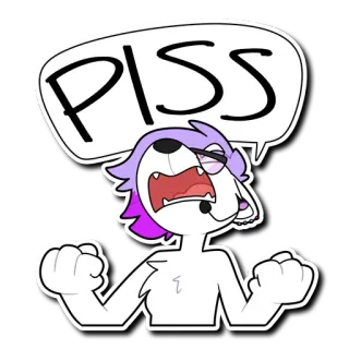 🤬 PISS Desenho animado, Antropomórfico, Texto, Ofensivo, Animal, Furry telegram sticker